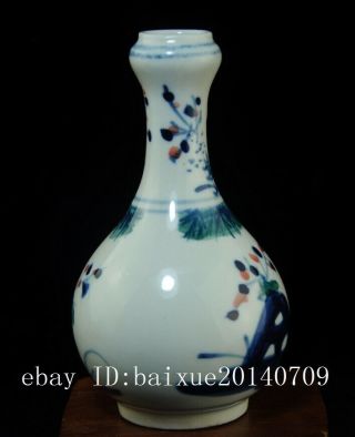 Old blue and white porcelain hand painted ancients porcelain Garlic vase b01 2