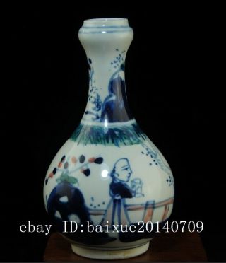 Old blue and white porcelain hand painted ancients porcelain Garlic vase b01 3
