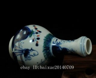 Old blue and white porcelain hand painted ancients porcelain Garlic vase b01 4