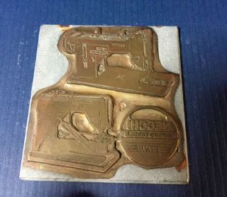 Vintage Necchi Sewing Collectible Sewing Circle Elna Metal Reverse Stamp Rare