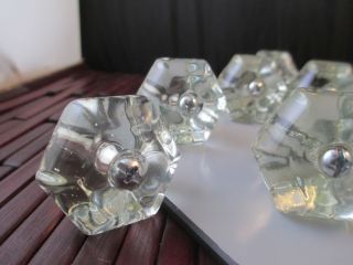 Vintage glass drawer pull knobs clear glass 2