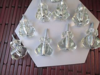 Vintage glass drawer pull knobs clear glass 4