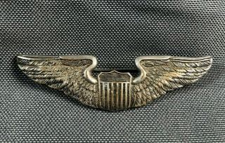 Ww2 Us Army Usaaf Pilot Wings Qualification Badge Nh Pb Detailed Feathers 765p