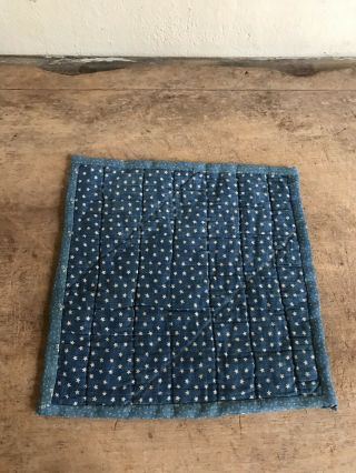 Best Early Antique Blue Star Calico Handmade Candle Mat Trivet Aafa Textile