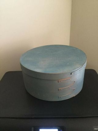 Early Primitive Blue Shaker Style Wood Pantry Box