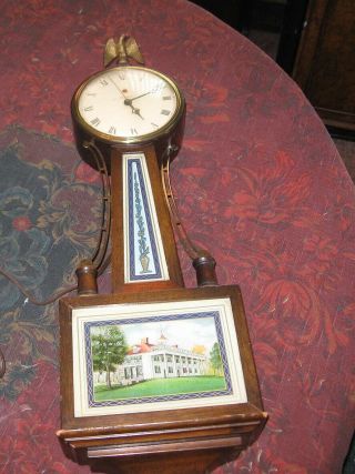 Banjo Clock Vintage For Restore /parts Good Glass Looks Complete Telechron