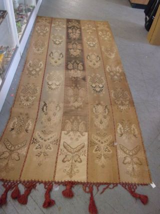 Antique Large Heavy Tapestry Piano Cover 108x192 " Bedspread? Earthtones Cutter