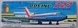 Tin Litho Twa Boeing 727 Friction Powered Toy Plane Choice Japan