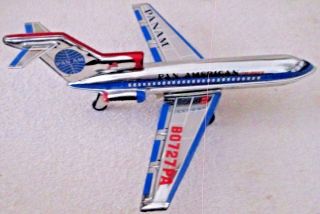 Tin litho TWA Boeing 727 friction powered toy plane choice Japan 2