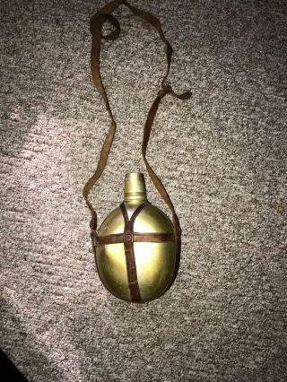 Vintage Us Army Water Canteen With Cover