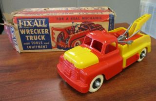 Vintage Marx Fix - All Wrecker Truck With Tools,  Equipment & Box