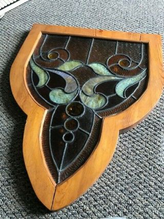 Vintage Stained Glass - Wood Frame