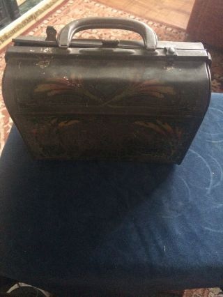 Early American Art Nouveau Arts And Crafts Tin Lunchbox
