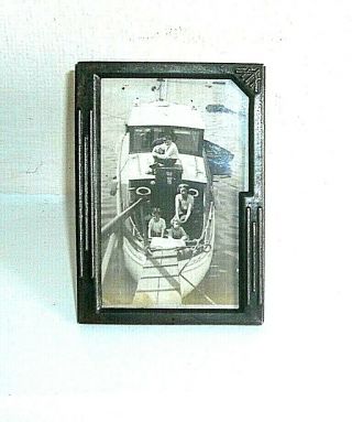 Small Vintage Art Deco Photograph Frame - Framed & Glazed - 9cms X 6.  5cms