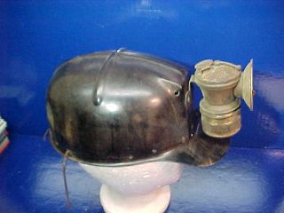Early 20thc Coal Miners Msa Compo Safety Hard Hat Helmet W Carbide Lamp