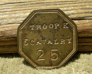 1873 Fort Verde Arizona Territory Rare Troop K,  5th Cavalry Early Military Token