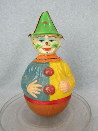 Antique Circus Clown Roly Poly Musical Doll Possibly Schoenhut 1910 Price Drop