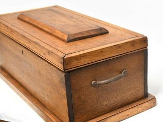 VINTAGE WOOD CARPENTERS WOOD TOOL BOX TRUNK CHEST HOME DECOR 5