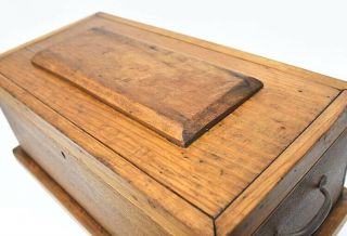 VINTAGE WOOD CARPENTERS WOOD TOOL BOX TRUNK CHEST HOME DECOR 7