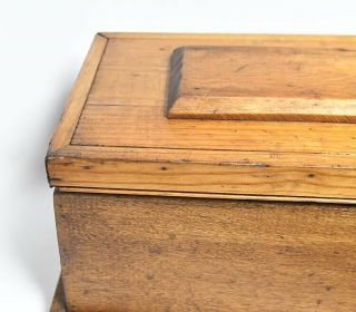 VINTAGE WOOD CARPENTERS WOOD TOOL BOX TRUNK CHEST HOME DECOR 8