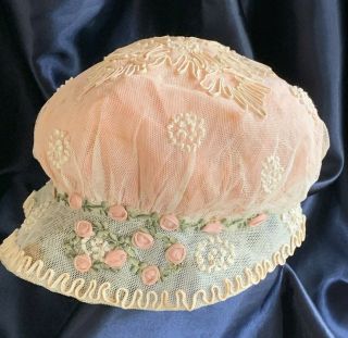 Antique Bonnet.  French.  Beautifully Hand Made.  Perfect For Antique Doll