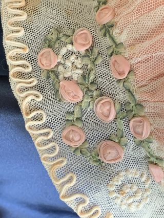 ANTIQUE BONNET.  FRENCH.  BEAUTIFULLY HAND MADE.  PERFECT FOR ANTIQUE DOLL 2