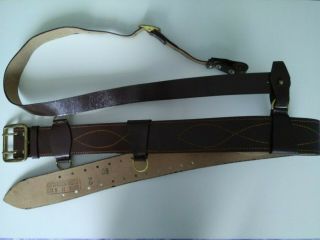 Soviet Army Leather Officer Belt Portupeya Shoulder Strap.  Ussr.  1989 Size 2