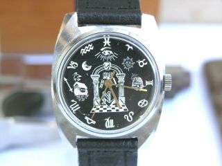 Vostok 2409 А Masonic Mason Symbolics Vintage Russian Soviet Ussr Watch