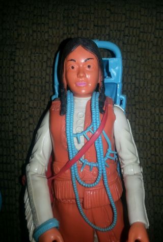 Vintage Marx Action Figure Indian Mother 12 " Tall With Baby On Back.  Perfect