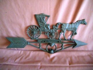Vintage Horse & Buggy Direction Arrow Country Farm Home Weather Vane Top Robbins