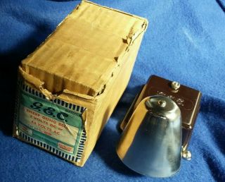 Vintage Antique Gec Nos Electric Bakelite Brass Nickel Door Alarm Butler Bell