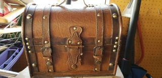 Leather & Wooden Carry Box Or Planter