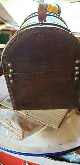 Leather & Wooden carry Box or Planter 2