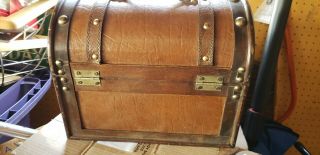 Leather & Wooden carry Box or Planter 3