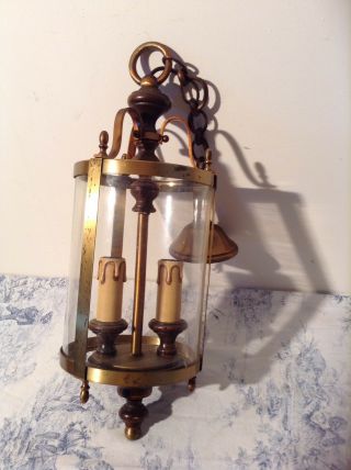 Vintage French Glass Lantern Ceiling Light (3163)