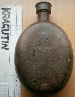 Wwii D.  R.  G.  M.  D.  R.  P.  1943 Germany Army Water Bottle Flask Canteen Flasche