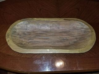 Antique Primitive Hand Carved Wood Dough Bowl Trencher