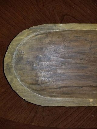 ANTIQUE PRIMITIVE HAND CARVED WOOD DOUGH BOWL TRENCHER 2