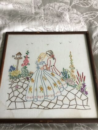 HAND EMBROIDERED CRINOLINE LADY PICTURE 3