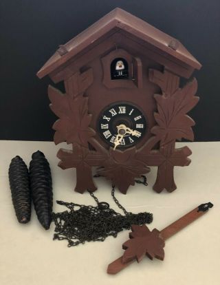 German Cuckoo Clock Black Forest Parts Vintage
