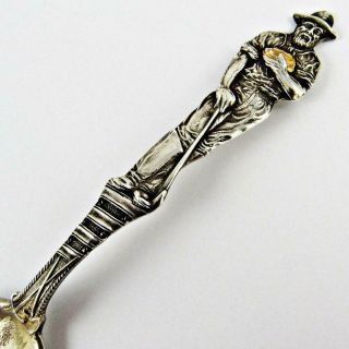 ANTIQUE MINING SCENE,  JOPLIN,  MISSOURI MINER FIGURAL STERLING SILVER SPOON 3