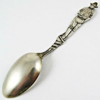 ANTIQUE MINING SCENE,  JOPLIN,  MISSOURI MINER FIGURAL STERLING SILVER SPOON 5