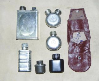 Vintage Russian Soviet Military 6 Oil Cans Oilers Flask Canteen Mechanic Service
