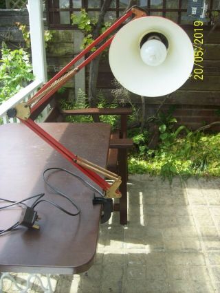 Vintage /retro Anglepoise Lamp.  Work Light Clamp Or Wall Fixing.  Red
