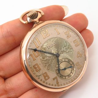 Gold Filled Antique Art - Deco Elgin 15 Jewels Pocket Watch 12s