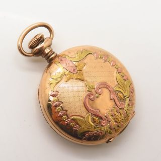 3 - Tone Gold Filled Antique Victorian South Bend 17 Jewels Pocket Watch 4