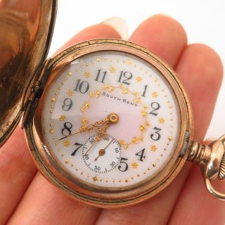3 - Tone Gold Filled Antique Victorian South Bend 17 Jewels Pocket Watch 8