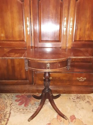 ANTIQUE MAHOGANY FRENCH REGENCY imperial DROP LEAF END TABLE 1 DRAWER 1781 123 4