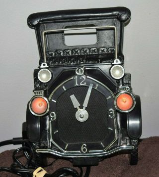 Vintage Mastercrafters Model T Car Wall Clock Flicker Headlight M - 740