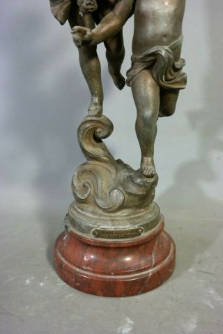 Ca.  1910 Antique FRENCH ART NOUVEAU Era WINGED FAERY Fairy NYMPH Sculpture STATUE 3